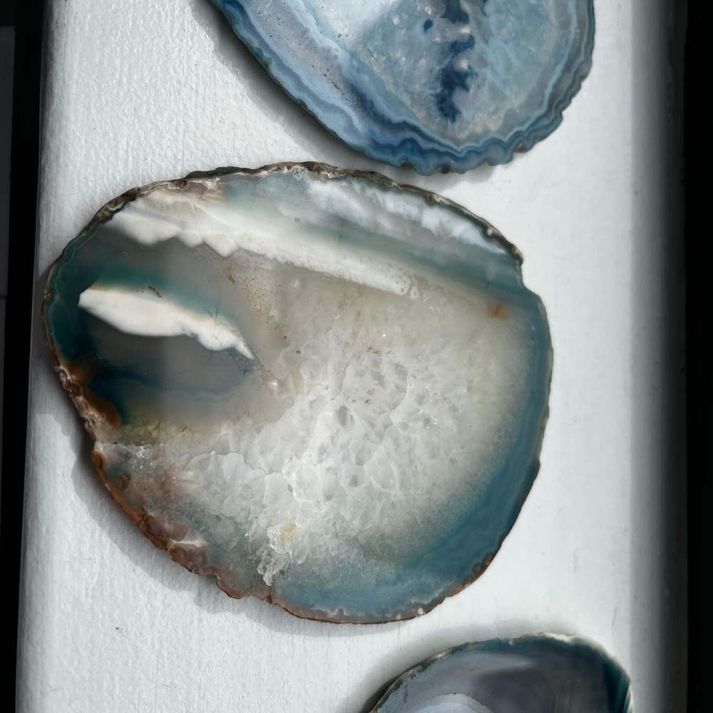3 real agate coasters